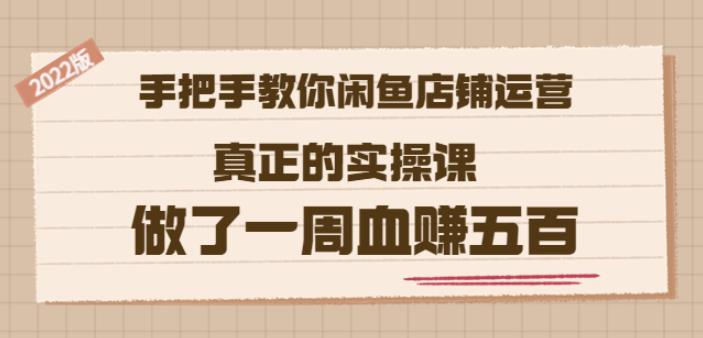 2022版《手把手教你闲鱼店铺运营》真正的实操课做了一周血赚五百(16节课)-赛德副业库