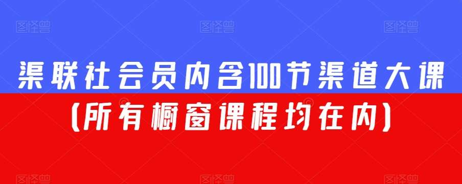渠联社会员内含100节渠道大课(所有橱窗课程均在内)-赛德副业库