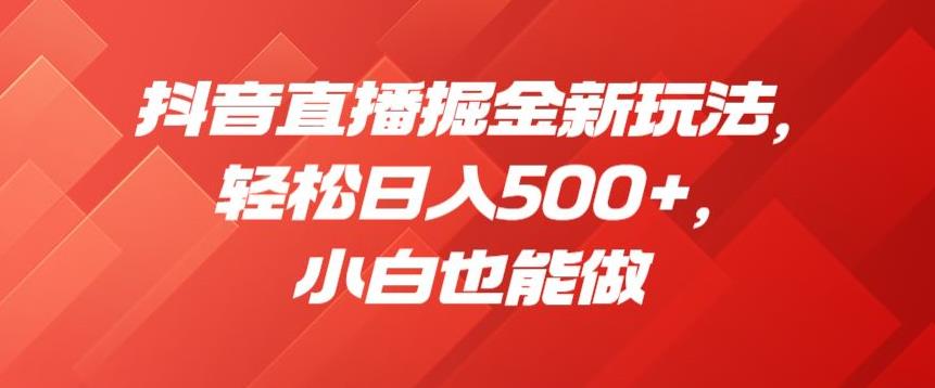 抖音直播掘金新玩法，轻松日入500+，小白也能做【揭秘】-赛德副业库