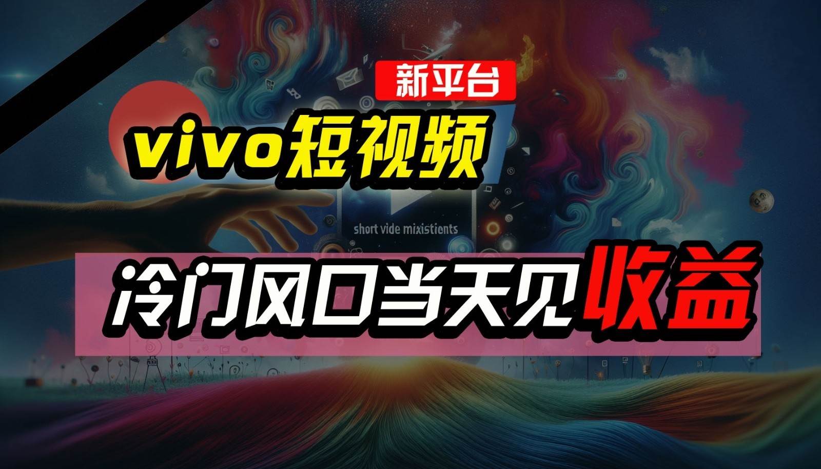 全新平台vivo短视频，新风口AI混剪无脑搬运，冷门风口当天见收益，7天撸了2300+了-赛德副业库