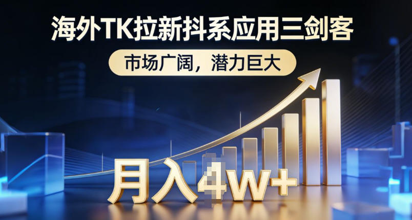 海外TK拉新抖系应用三剑客，市场广阔，潜力巨大，月入1w+-赛德副业库