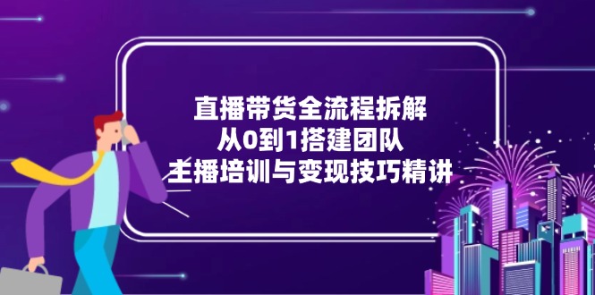 （15004期）直播带货全流程拆解：从0到1搭建团队，主播培训与变现技巧精讲-赛德副业库