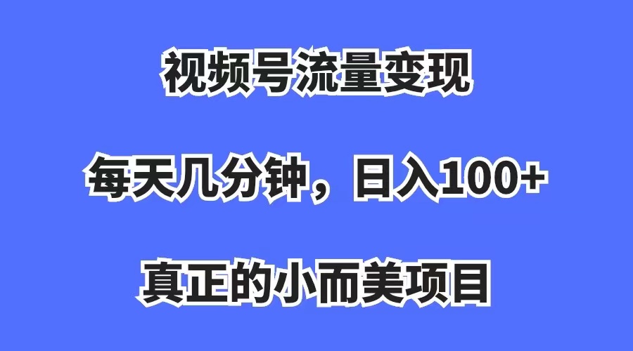 视频号流量变现，每天几分钟，收入100+，真正的小而美项目-赛德副业库