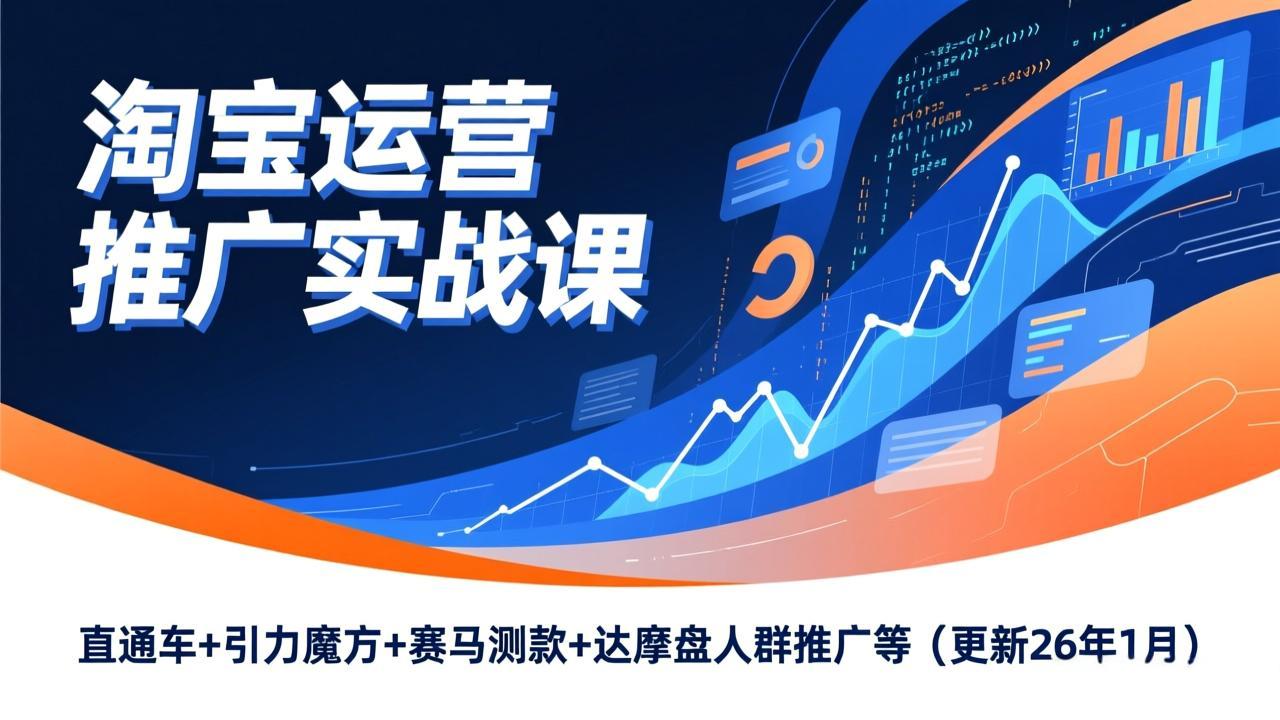（17200期）淘宝运营推广实战课，直通车+引力魔方+赛马测款+达摩盘人群推广等（更新26年1月）-赛德副业库