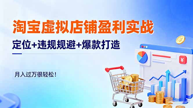 (16387期)淘宝虚拟店铺盈利实战:定位+违规规避+爆款打造,月入过万很轻松!-赛德副业库