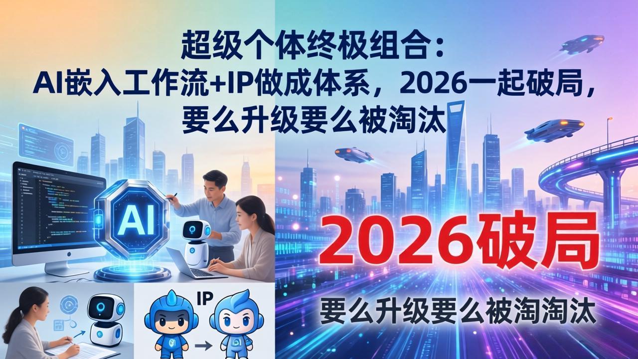 （17789期）超级个体终极组合：AI嵌入工作流+IP做成体系，2026一起破局，要么升级要么被淘汰-赛德副业库
