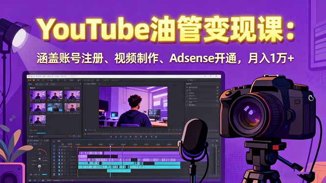 （15987期）2025YouTube油管变现课：涵盖账号注册、视频制作、Adsense开通，月入1万+-赛德副业库