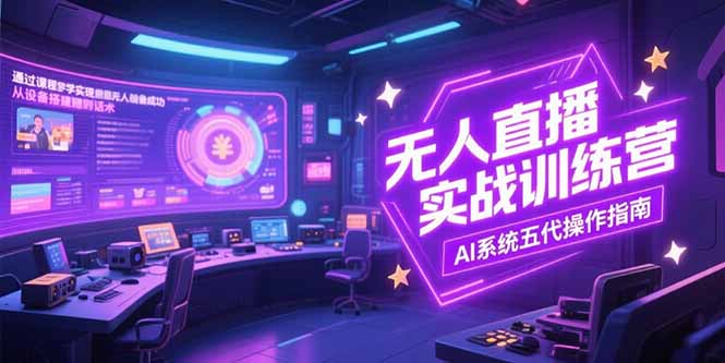 （15315期）无人直播实操训练营，从设备搭建到话术，AI系统五代操作指南(7月更新)-赛德副业库