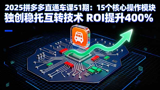 （16020期）2025拼多多直通车课51期：15个核心操作模块 独创稳托互转技术 ROI提升400%-赛德副业库