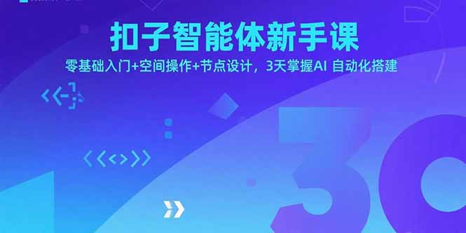 (15914期)扣子智能体新手课,零基础入门+空间操作+节点设计,3天掌握AI自动化搭建-赛德副业库