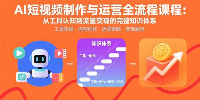 (15863期)AI短视频制作与运营全流程课程:从工具认知到流量变现的完整知识体系-赛德副业库