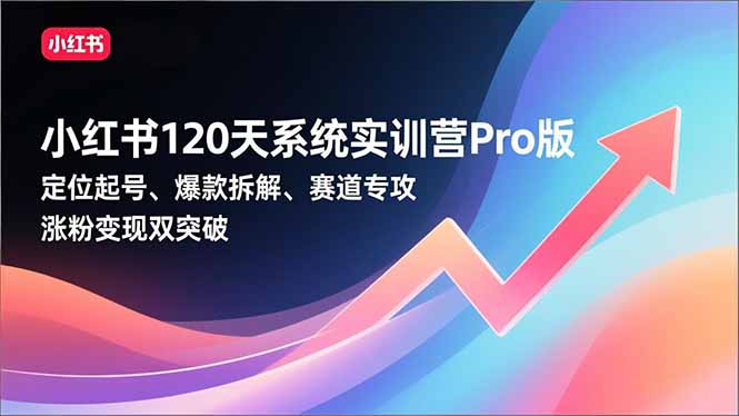 （16829期）小红书120天系统实训营Pro版，定位起号、爆款拆解、赛道专攻，实现涨粉变现双突破-赛德副业库