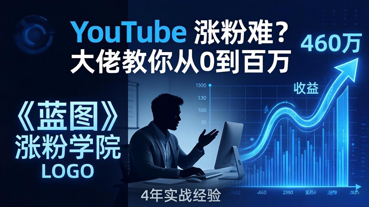 (17836期)YouTube 涨粉难?《蓝图涨粉学院》:4 年赚 460 万的大佬教策略,从0到百万有路径!-赛德副业库