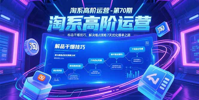 （15307期）淘系高阶运营-第70期，标品干爆技巧，解决难点策略，大佬操盘方法-赛德副业库