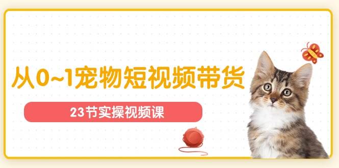 宠物行业从0~1宠物短视频带货实操课（23节课）-赛德副业库
