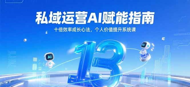 私域运营AI赋能指南,十倍效率成长心法,个人价值提升系统课-赛德副业库
