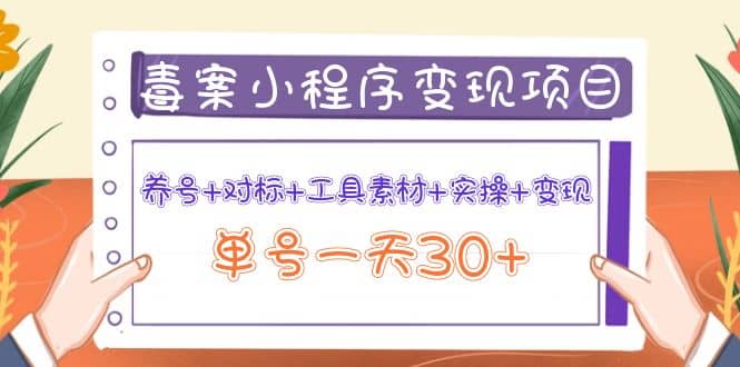 毒案小程序变现项目：养号+对标+工具素材+实操+变现-赛德副业库