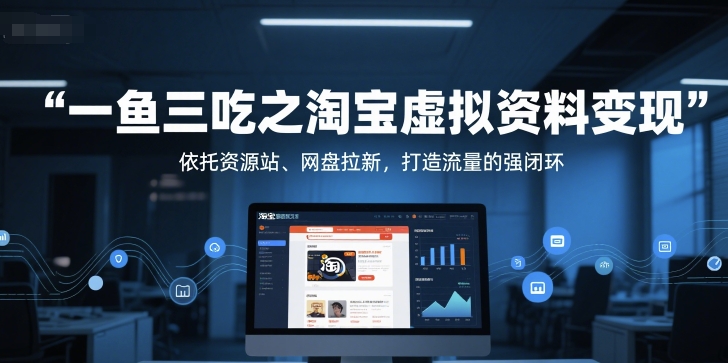 一鱼三吃之淘宝虚拟资料变现，依托资源站、网盘拉新，打造流量的强闭环-赛德副业库