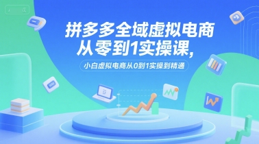 拼多多全域虚拟电商从零到1实操课，小白虚拟电商从0到1实操到精通-赛德副业库