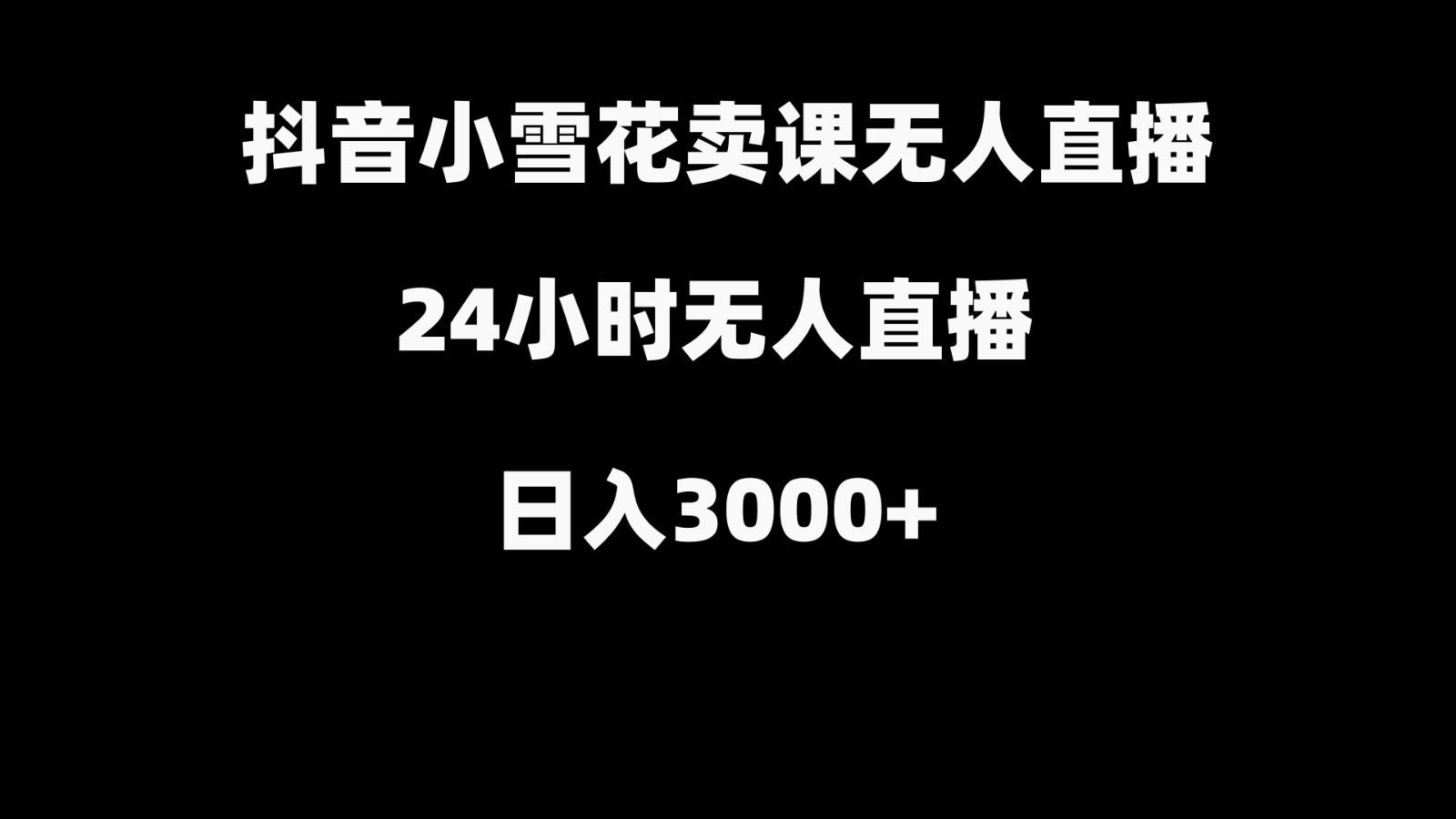 抖音小雪花卖缝补收纳教学视频课程，无人直播日入3000+-赛德副业库