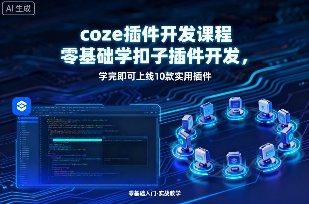 coze插件开发课程，零基础学扣子插件开发，学完即可上线10款实用插件-赛德副业库