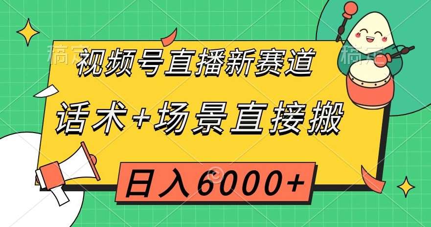 视频号直播新赛道，话术+场景直接搬，日入6000+【揭秘】-赛德副业库