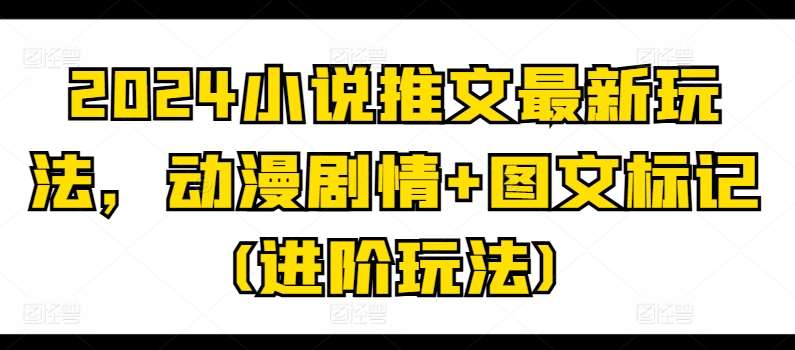 2024小说推文最新玩法，动漫剧情+图文标记(进阶玩法)-赛德副业库