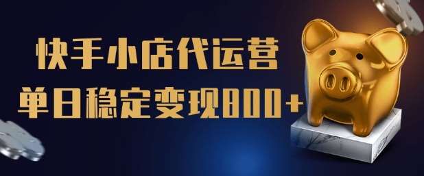 【快手小店代运营】限时托管计划，全程喂饭，单日稳定变现5张【揭秘】-赛德副业库