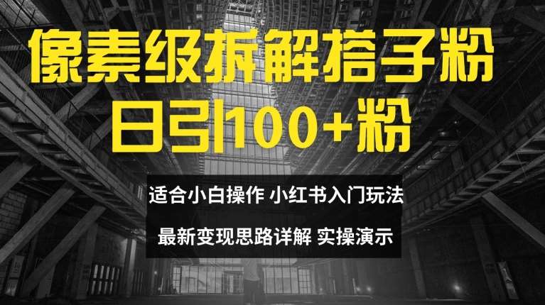 像素级拆解搭子粉，日引100+，小白看完可上手，最新变现思路详解【揭秘】-赛德副业库
