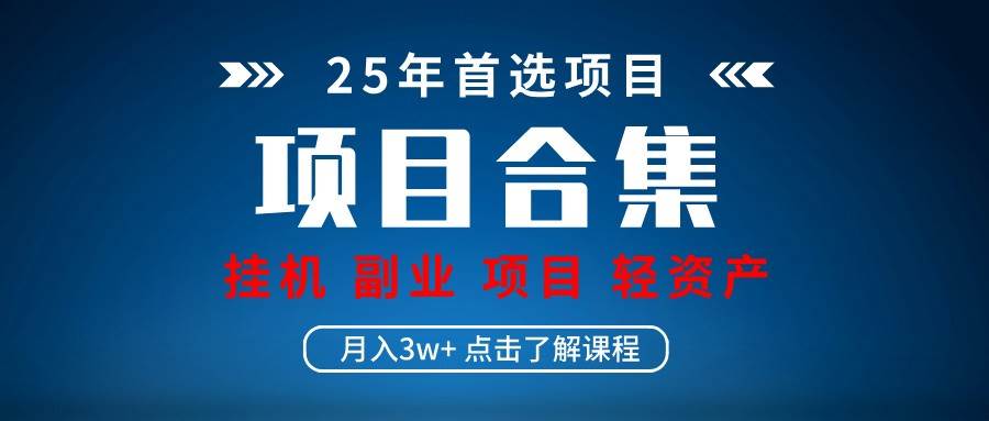 实操项目合集 挂机类型 直播类型 轻资产创业类型 课程分享各项目介绍和原理-赛德副业库