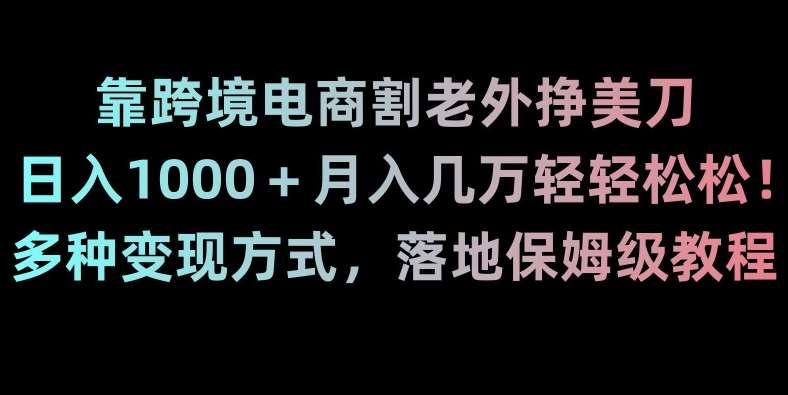 靠跨境电商割老外挣美刀，日入1000＋月入几万轻轻松松！多种变现方式，落地保姆级教程【揭秘】-赛德副业库