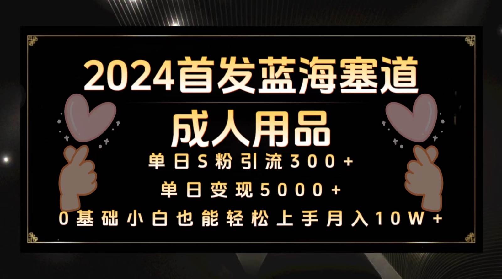 2024首发蓝海塞道成人用品，月入10W+保姆教程-赛德副业库