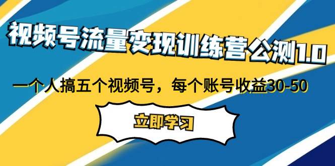 视频号流量变现训练营公测1.0：一个人搞五个视频号，每个账号收益30-50-赛德副业库