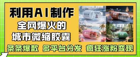 利用AI制作全网爆火的城市微缩胶囊,条条爆款, 多平台分发,疯狂涨粉变现-赛德副业库