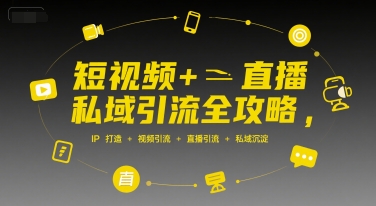 短视频+直播私域引流全攻略，IP打造 +视频引流 +直播引流 +私域沉淀-赛德副业库