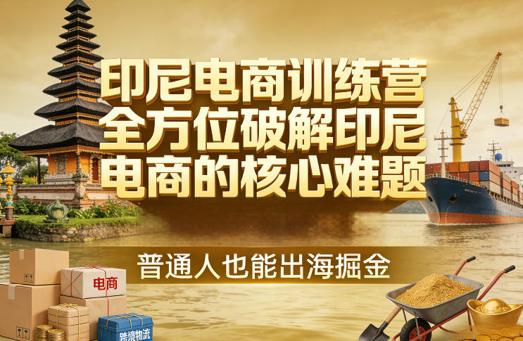 印尼电商训练营,全方位破解印尼电商的核心难题,普通人也能出海掘金-赛德副业库