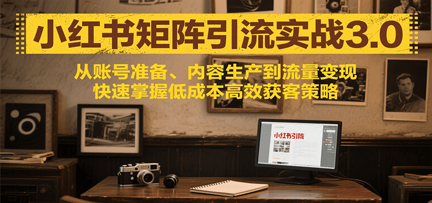 小红书矩阵引流3.0，从账号准备、内容生产到流量变现，快速掌握低成本高效获客策略-赛德副业库