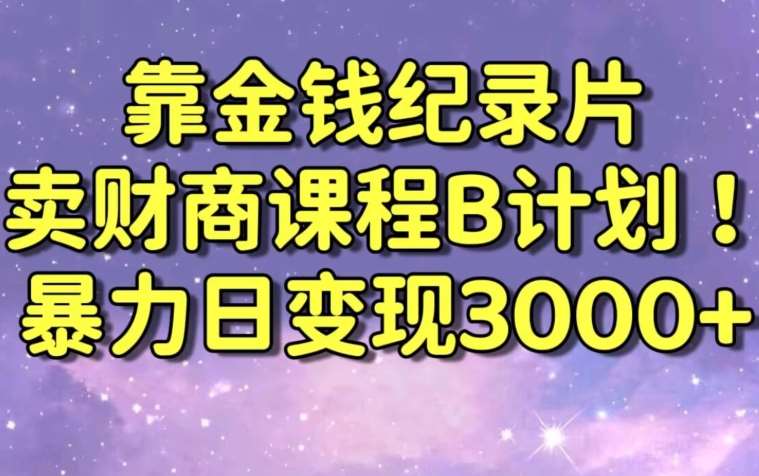财经纪录片联合财商课程的变现策略,暴力日变现3000+,喂饭级别教学【揭秘】-赛德副业库