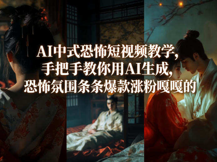 AI中式恐怖短视频教学，手把手教你用AI生成，恐怖氛围条条爆款涨粉嘎嘎的-赛德副业库