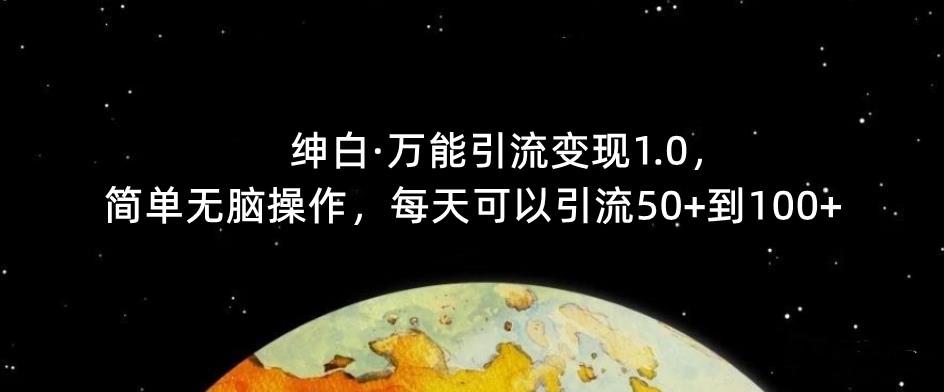 【推荐】绅白·万能引流变现1.0，简单无脑操作，每天可以引流50+到100+-赛德副业库