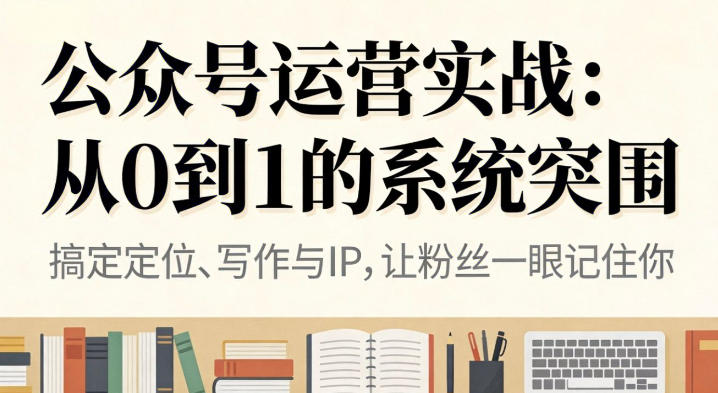 公众号运营实战，从定位到变现的全流程，从0到1的系统突围-赛德副业库