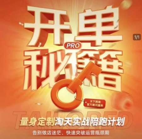 淘宝开单秘籍PRO，量身定制淘天实战陪跑计划，告别做店迷茫、快速突破运营瓶颈期-赛德副业库