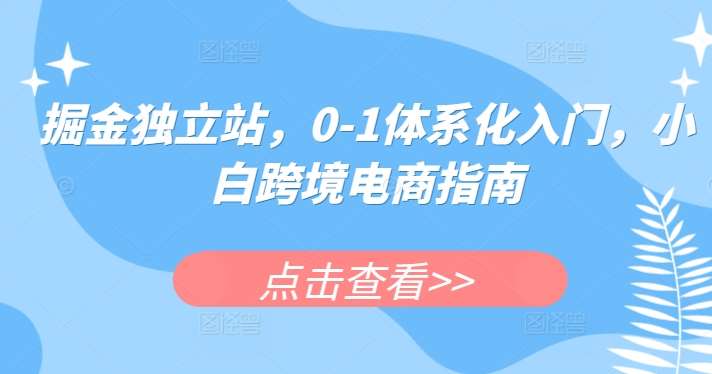 掘金独立站，0-1体系化入门，小白跨境电商指南-赛德副业库