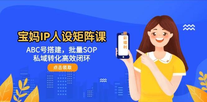 宝妈IP人设矩阵课：ABC号搭建，批量SOP，私域转化高效闭环-赛德副业库