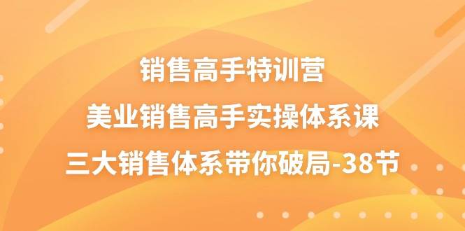 （10939期）销售-高手特训营，美业-销售高手实操体系课，三大销售体系带你破局-38节-赛德副业库