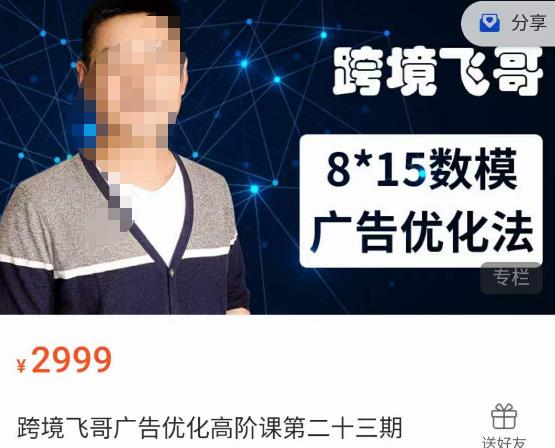跨境飞哥·广告优化高阶课第二十三期，​8*15数模广告优化法，用数据驱动决策-赛德副业库