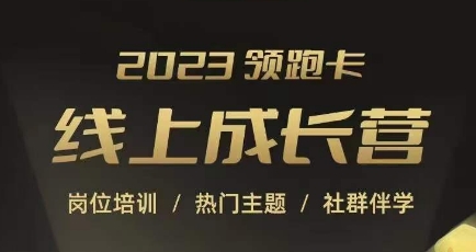 2023领跑卡线上成长营，淘宝运营各岗位培训，直通车、万相台、引力魔方、引流等，帮助突破成长瓶颈-赛德副业库