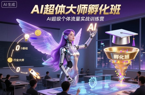 AI超体大师孵化班，AI超级个体流量实战训练营-赛德副业库