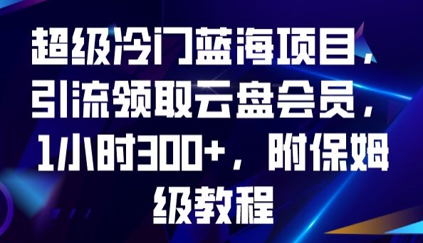 超级冷门蓝海项目，引流领取云盘会员，1小时300+，附保姆级教程-赛德副业库