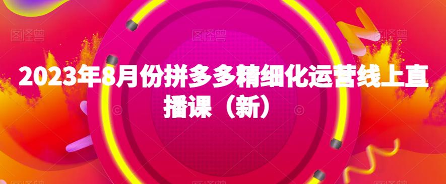 2023年8月份拼多多精细化运营线上直播课（新）-赛德副业库